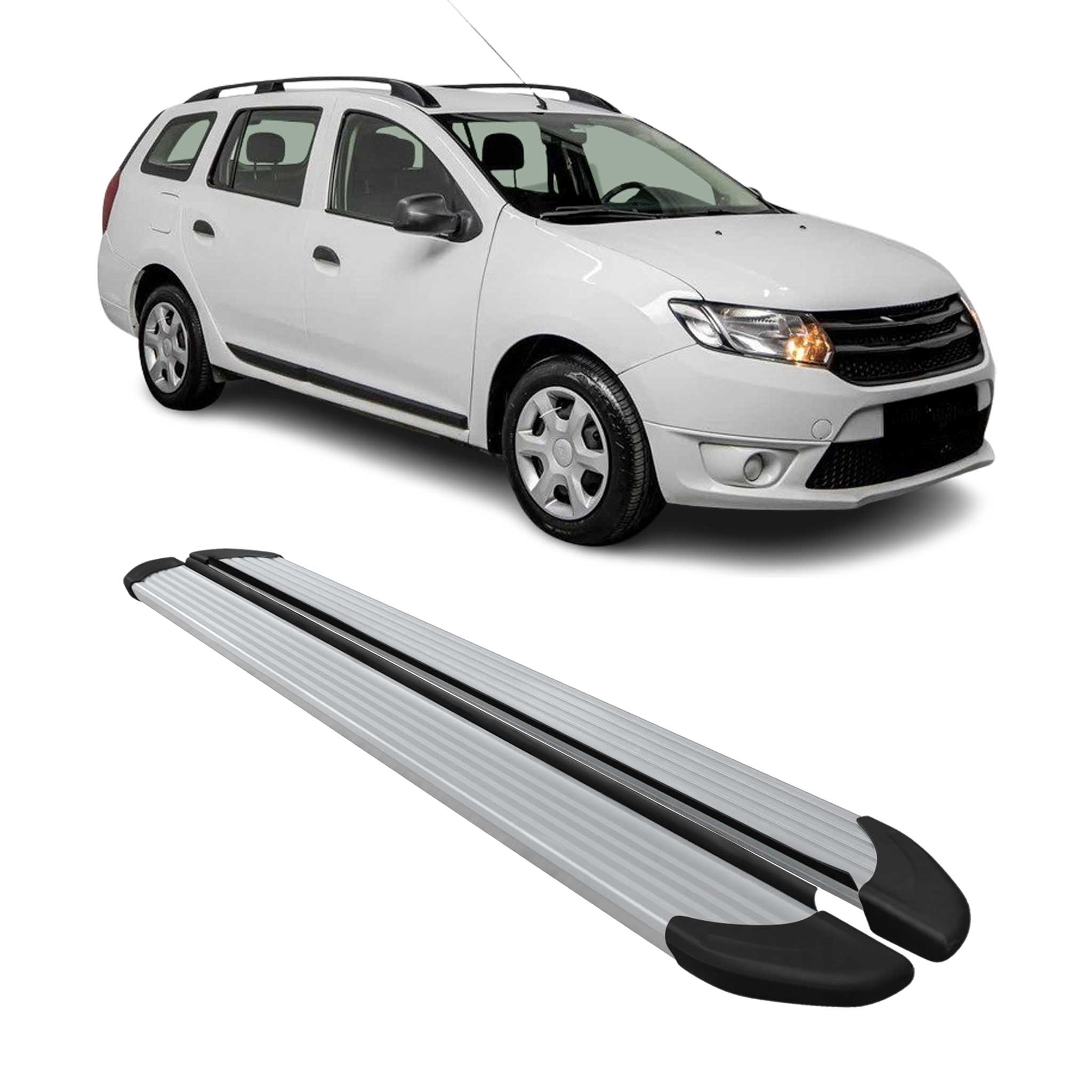 Marchepieds Latéraux pédale pour Dacia Logan 2013-2020 Aluminium Argent 2Pcs