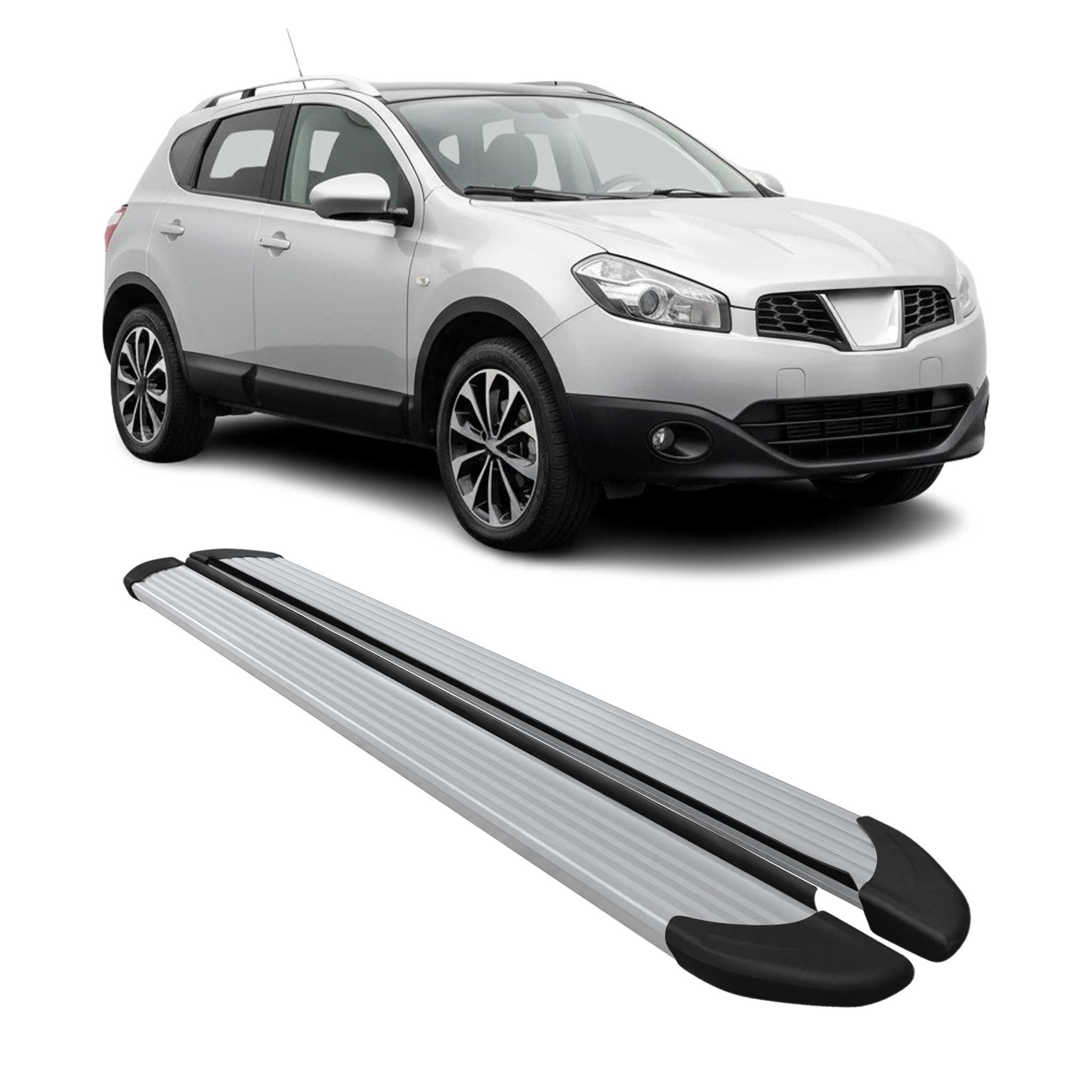 Marchepieds Latéraux pour Nissan Qashqai J10 2006-2014 Gris Alu 2x