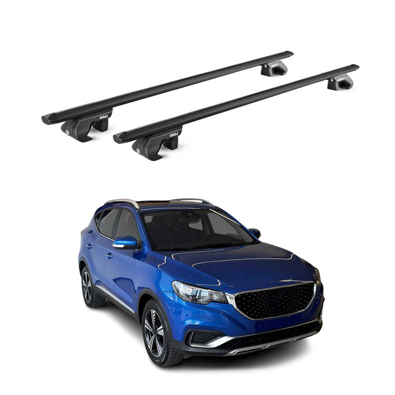 Barres de toit transversales pour MG ZS EV 2017-2025 Aluminium Noir 2 pièces ABE