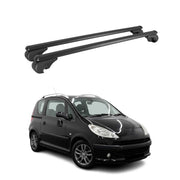 Barres de toit Transversales pour Peugeot 1007 2004-2009 TÜV Aluminium Noir 2Pcs