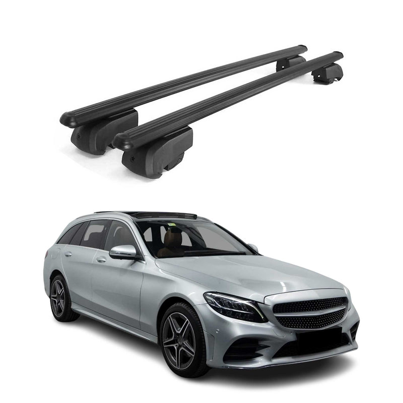 Barres de toit Transversales pour Mercedes C S205 2014-2020 2 pcs ABE Alu