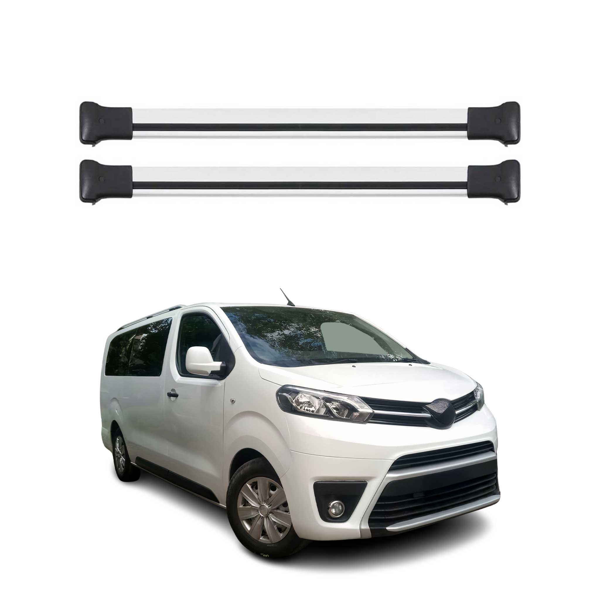Barres de toit transversales pour Toyota Proace 2016-2026 Aluminium Gris
