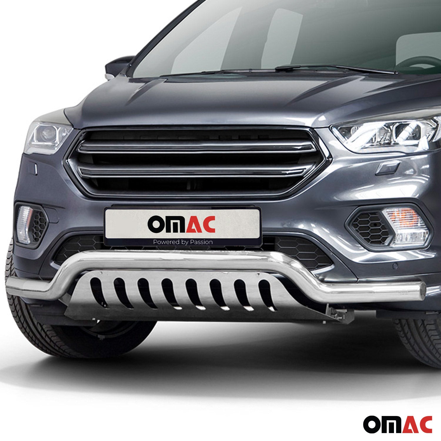 Pare-Buffle Avant Pour Ford Kuga II 2017-2019 Facelift en Acier Inoxy Argent