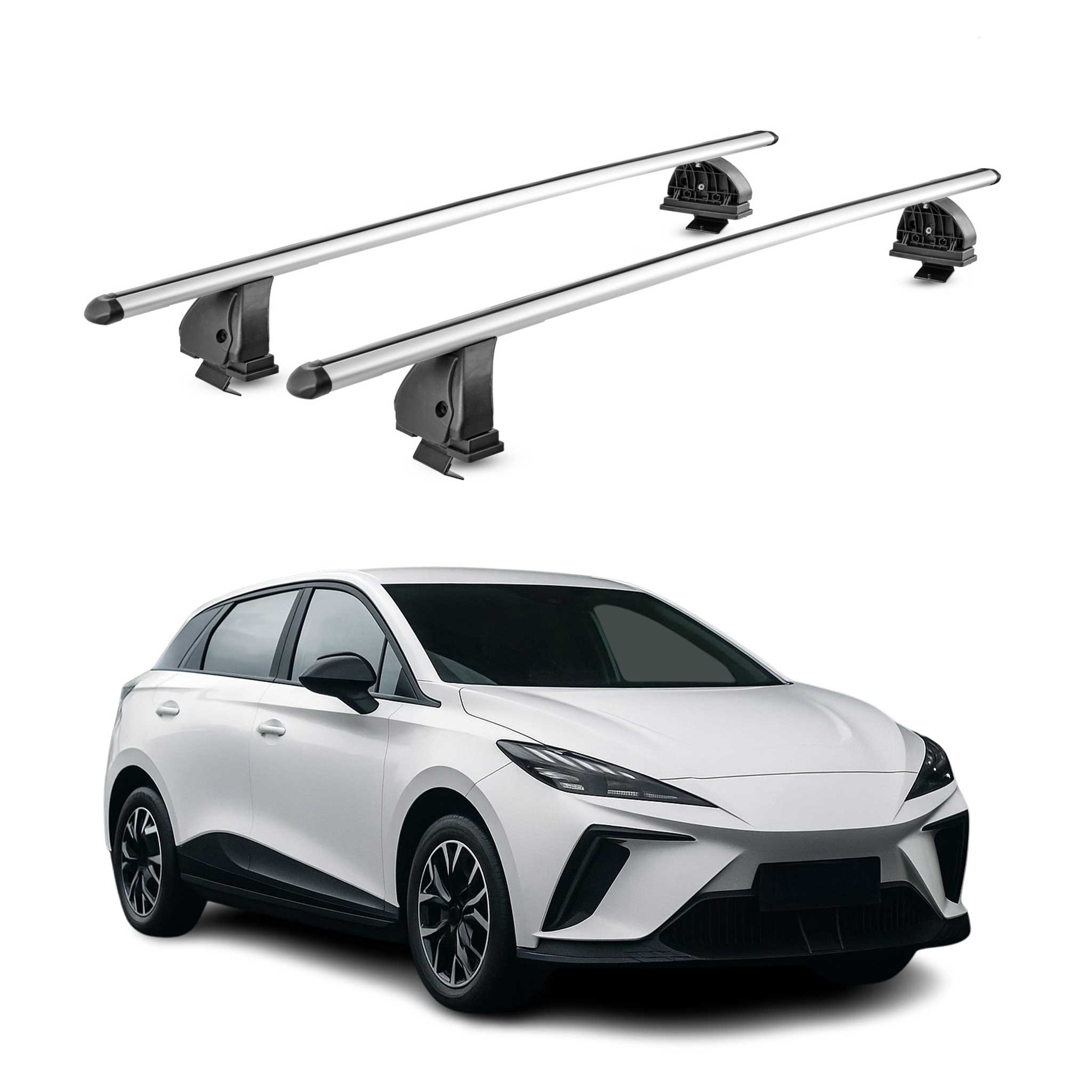 Barres de toit transversales Aluminium pour MG MG4 2022-2026 TÜV 75 kg Gris 2Pcs