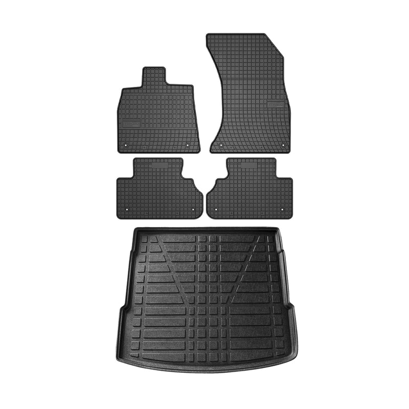 Kit Tapis de sol et coffre pour Audi Q5 FY 2017-2024 Noir TPE