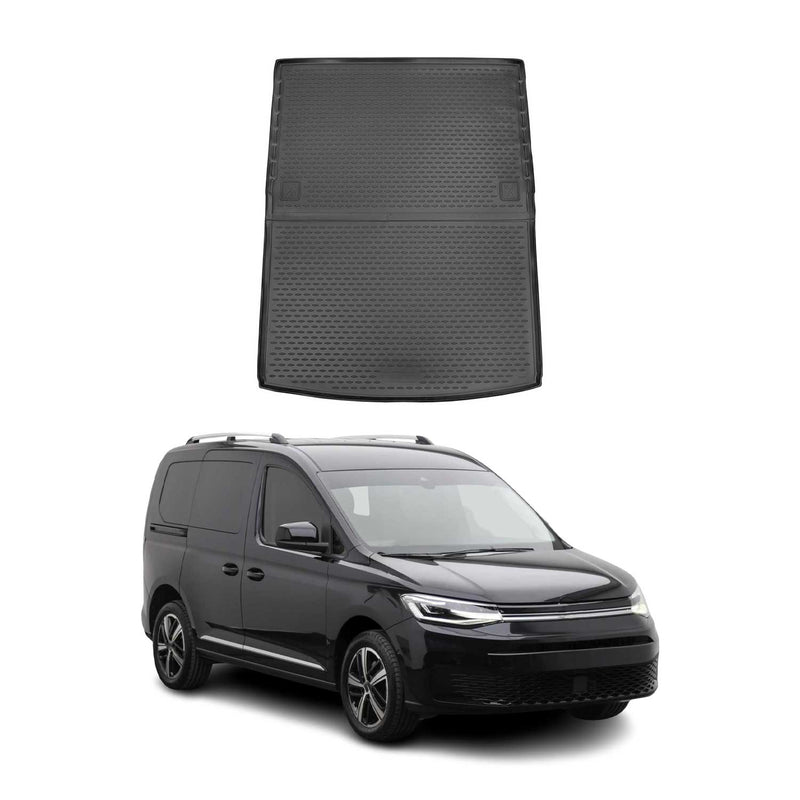 Tapis de Coffre pour VW Caddy 2020-2022 TPE Noir