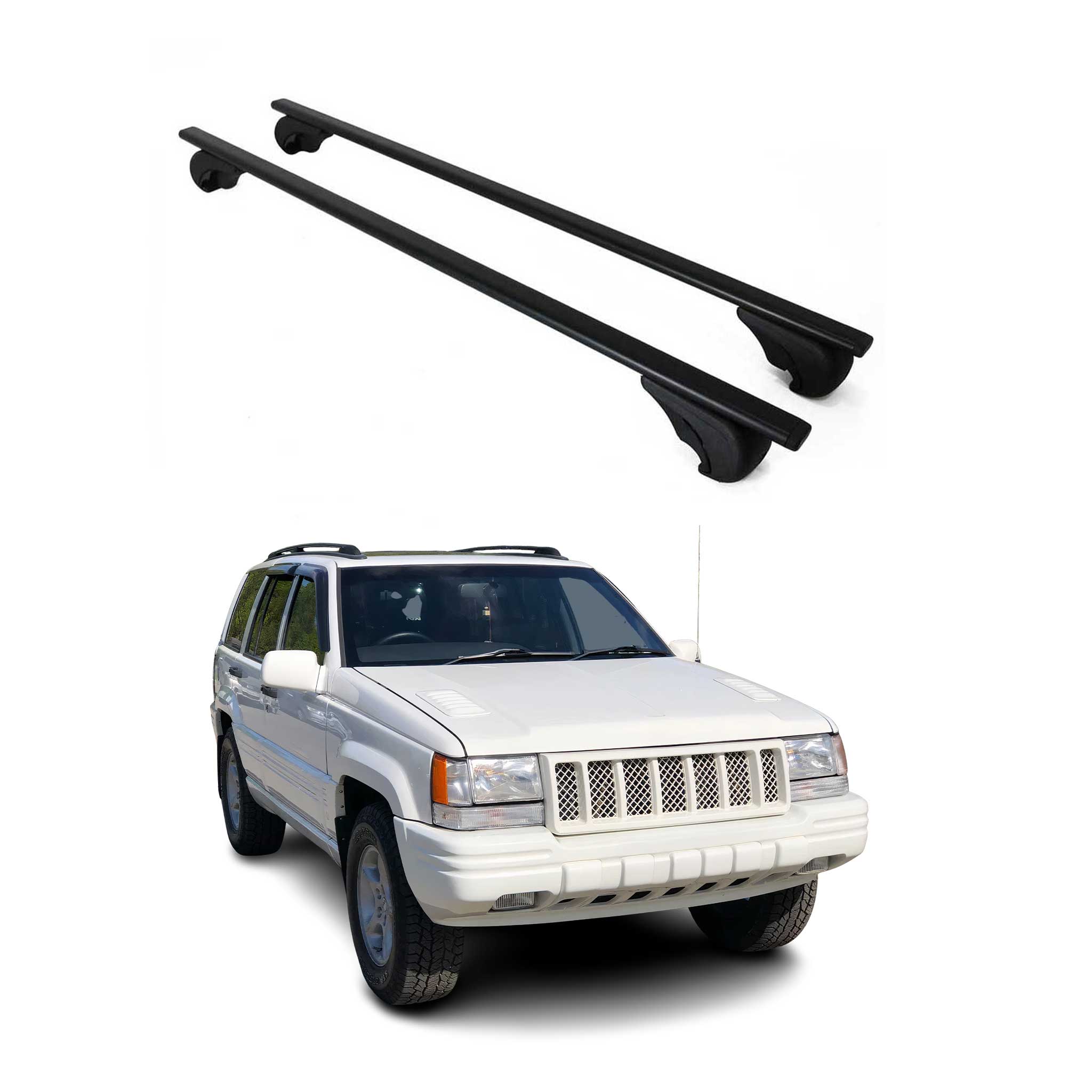 Barres de toit Transversales pour Jeep Grand Cherokee 1991-1999 Fer Noir