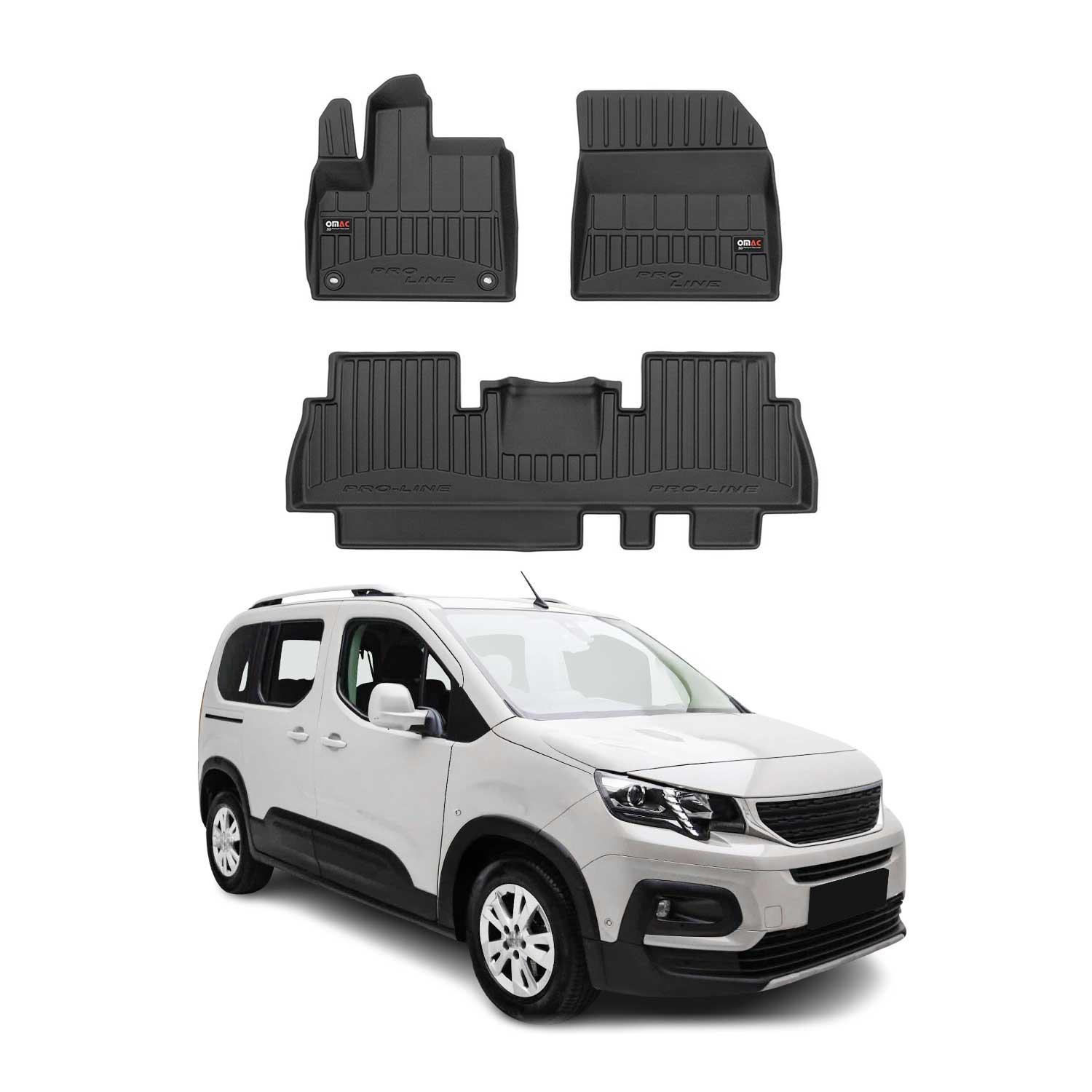 Tapis de Sol pour Peugeot Rifter 2018-2022 TPE Noir