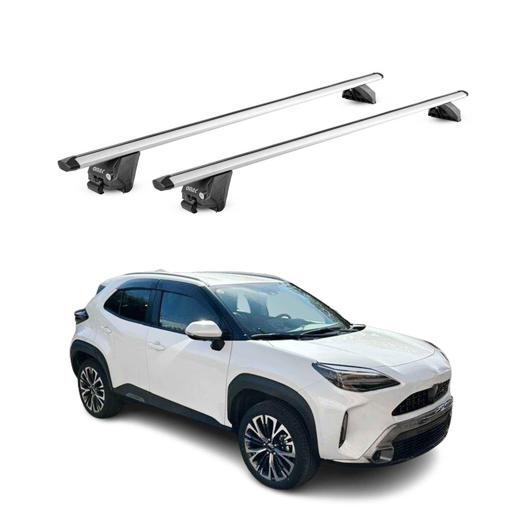 Barres de toit transversales pour Toyota Yaris Cross 2021-2026 Alu Gris 2x ABE