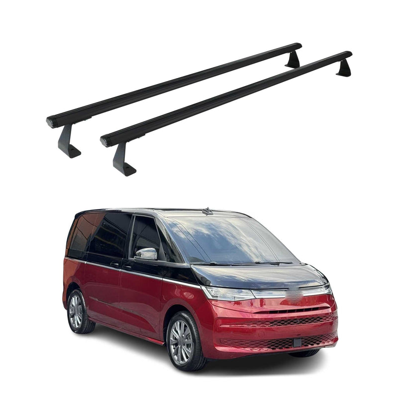 Barres de toit transversales pour VW Multivan T7 2022-2025 Aluminium Noir 2 pcs