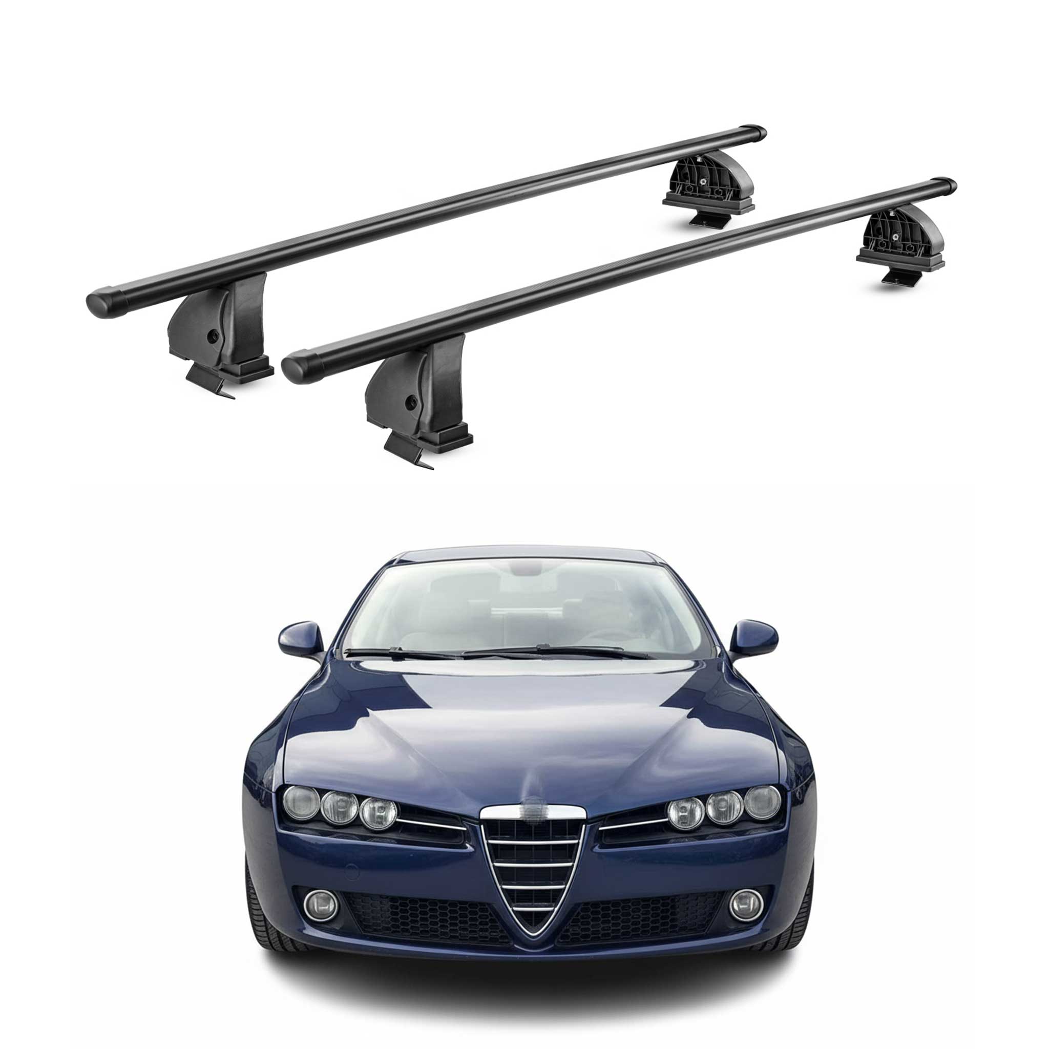 Barres de toit transversales acier pour Alfa Romeo 159 Berline Break 2005-2012