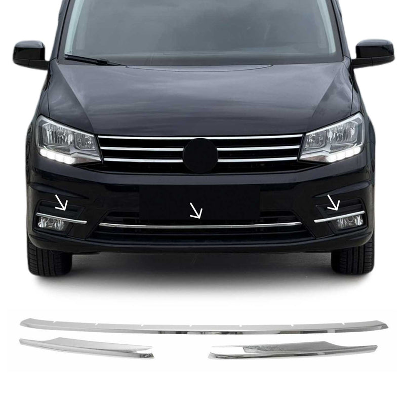 Moulure de Grille de Calandre pour VW Caddy 2015-2021 Chromé 3Pcs