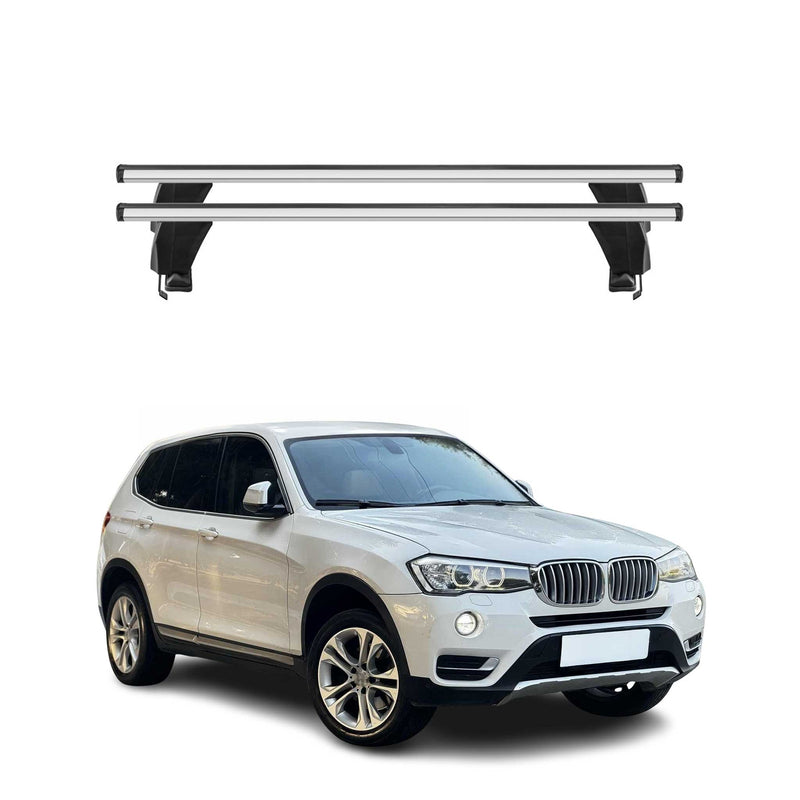 Menabo Barres de toit transversales pour BMW X3 F25 2010-2017 Alu Gris 2x