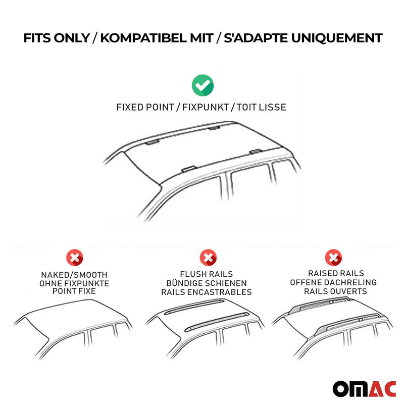 Barres de toit transversales pour VW Amarok mk2 2022-2025 Acier Gris 2Pcs