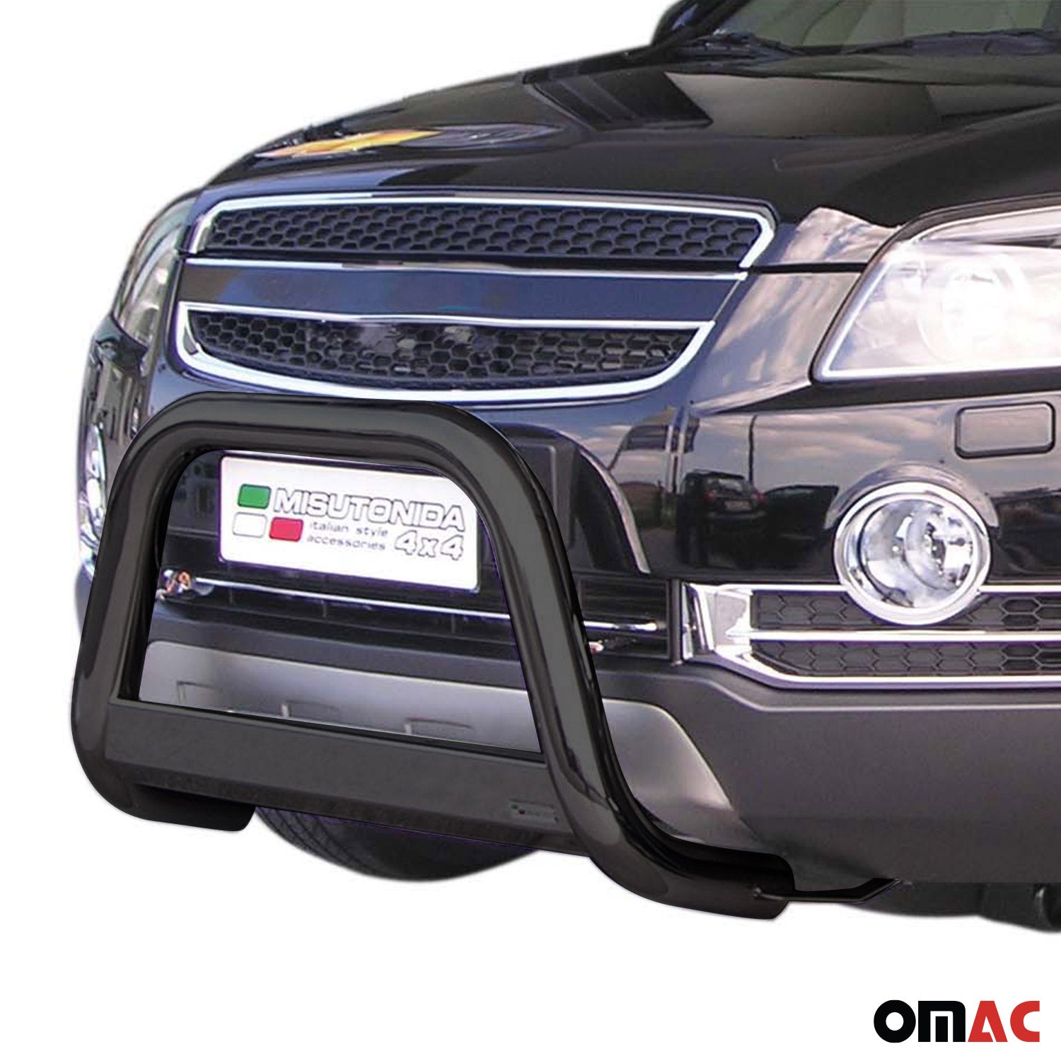 Pare-buffle Avant pour Chevrolet Captiva 2006-2010 63 mm en Acier Noir