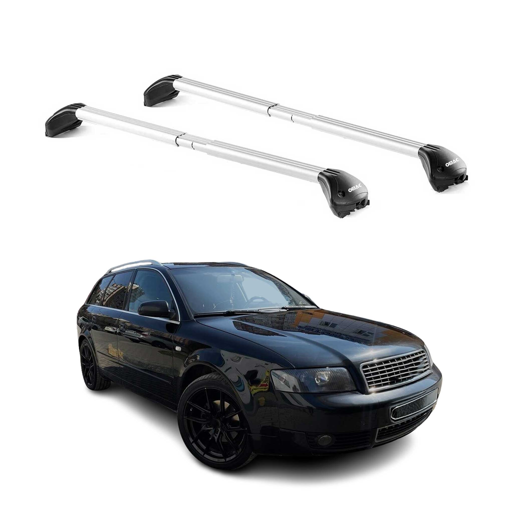 Barres de toit pour Audi A4 Break B5-B6-B7 1995-2008 5P Gris Argenté 2x ABE