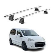 Barres de toit transversales Alu pour Peugeot Partner II 2008-2018 TÜV Gris 2Pcs