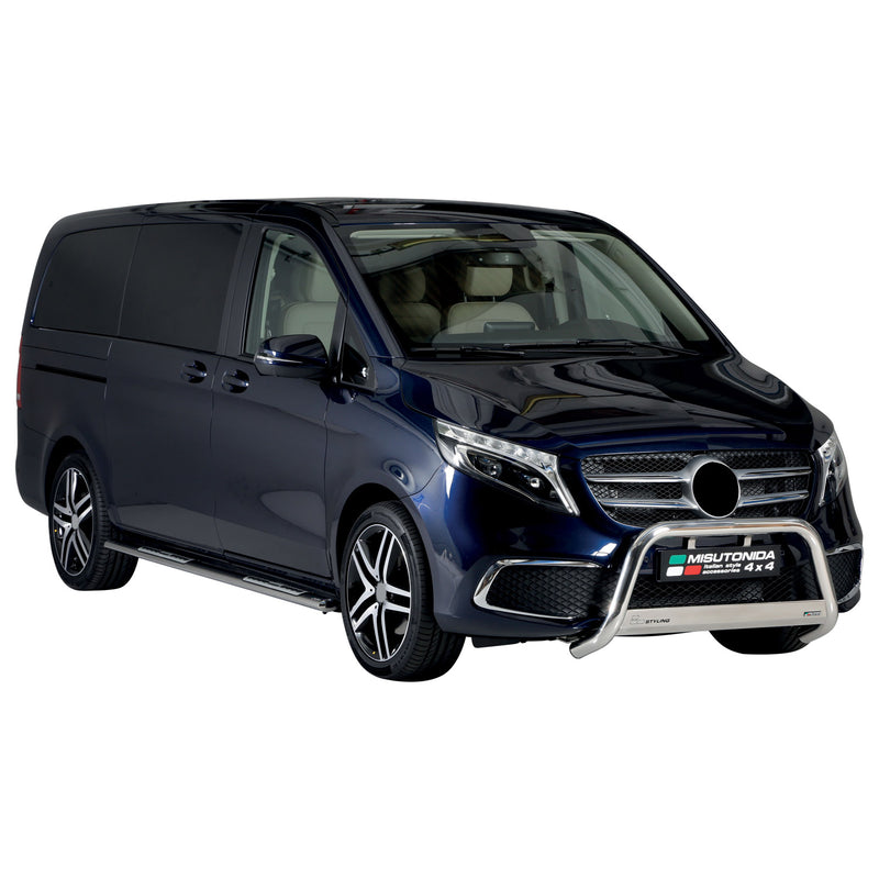 Pare-buffle Avant pour Mercedes Classe V 2020-2025 63mm Acier Inoxydable Argent