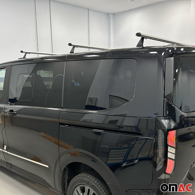Barres de toit transversales pour Ford Transit Tourneo Custom 2023-2025 3Pcs Alu