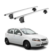 Barres de toit transversales Alu pour Daewoo Kalos HB 2002-2005 TÜV Gris 2Pcs