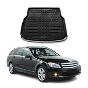 Tapis de Coffre pour Mercedes Classe C S204 Break 2007-2010 Pre-FL en TPE Noir