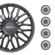 SPARCO Jeu Enjoliveurs de Roues 15 Pouces Gris en ABS 4 piéces
