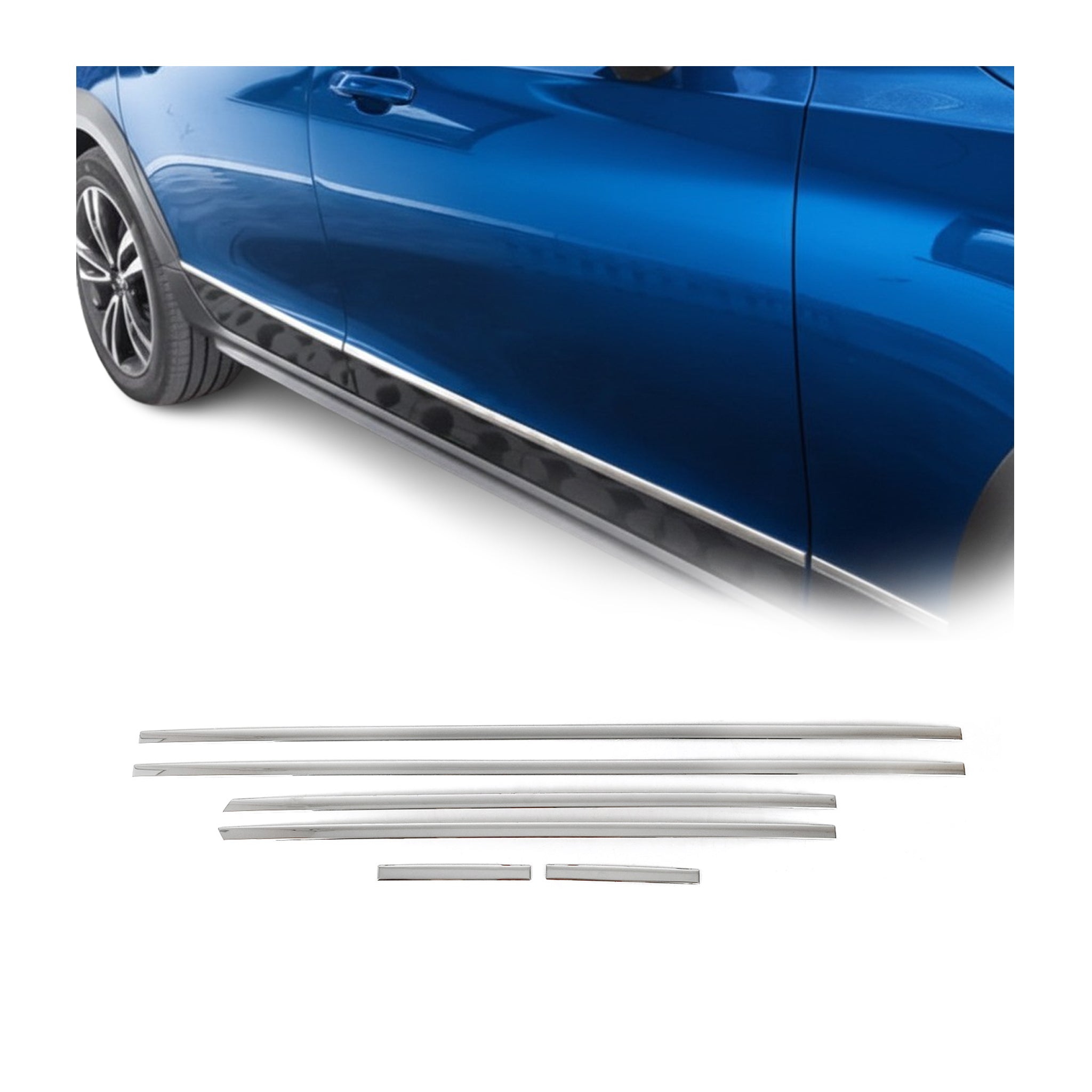 Garniture Baguette de porte latérale pour Volvo V90 2016-2023 en acier inox 6Pcs