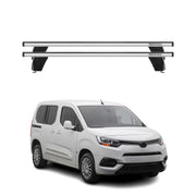 Menabo Barres de toit Transversales pour Toyota Proace City 2019-2026 Alu Gris