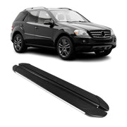 Marchepieds Latéraux pour Mercedes Classe M W164 2006-2011 Alu Gris Noir 2Pcs