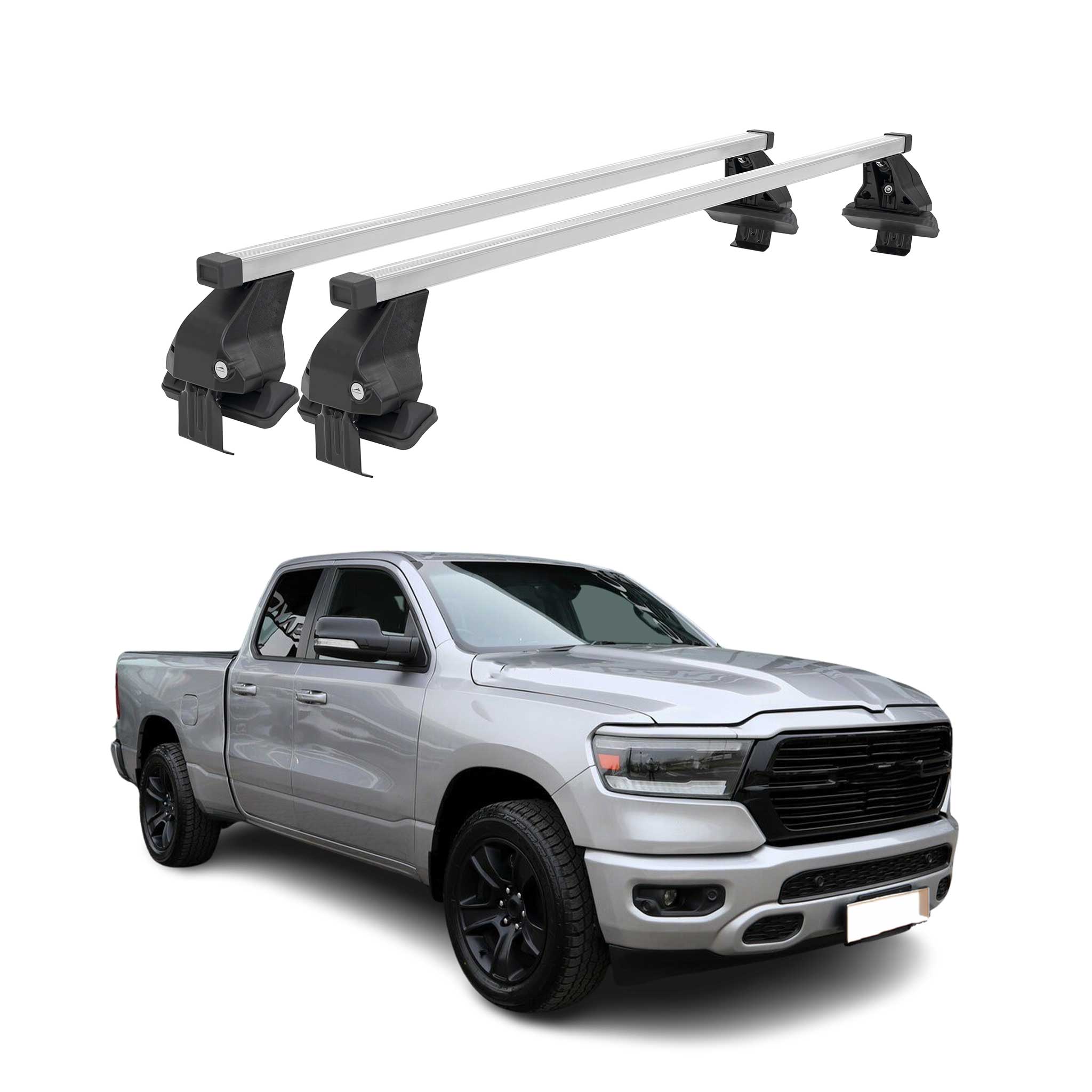 Barres de toit transversales pour RAM 1500 V 2019-2026 Acier Gris