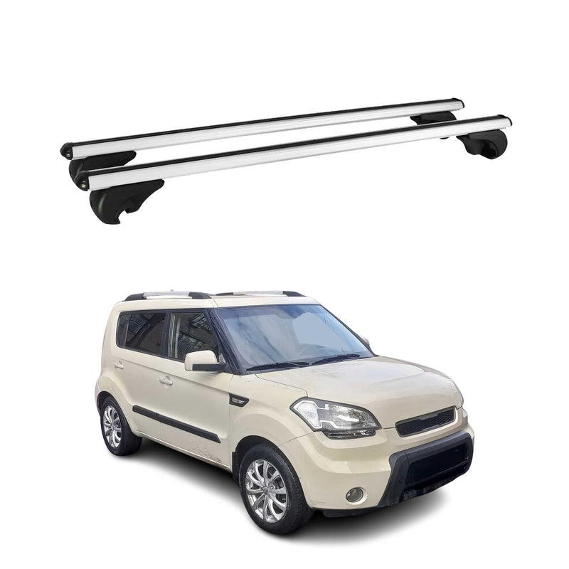 Barres de toit Transversales pour Kia Soul 2009-2013 Aluminium Argent