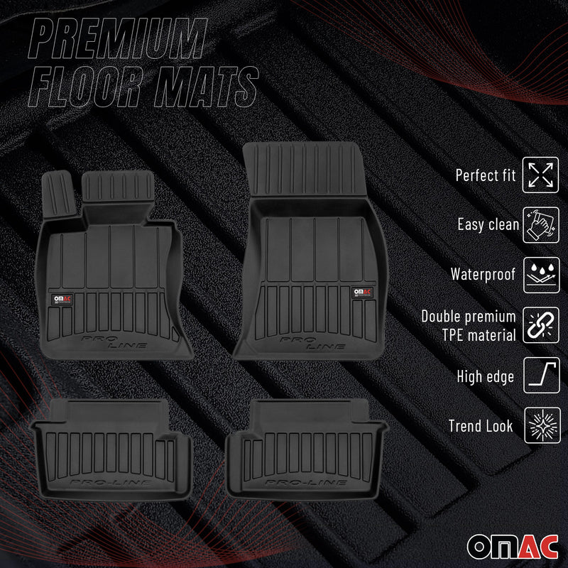 OMAC Tapis de sol caoutchouc pour BMW Série 4 F33 Cabriolet 2013-2020 TPE Noir
