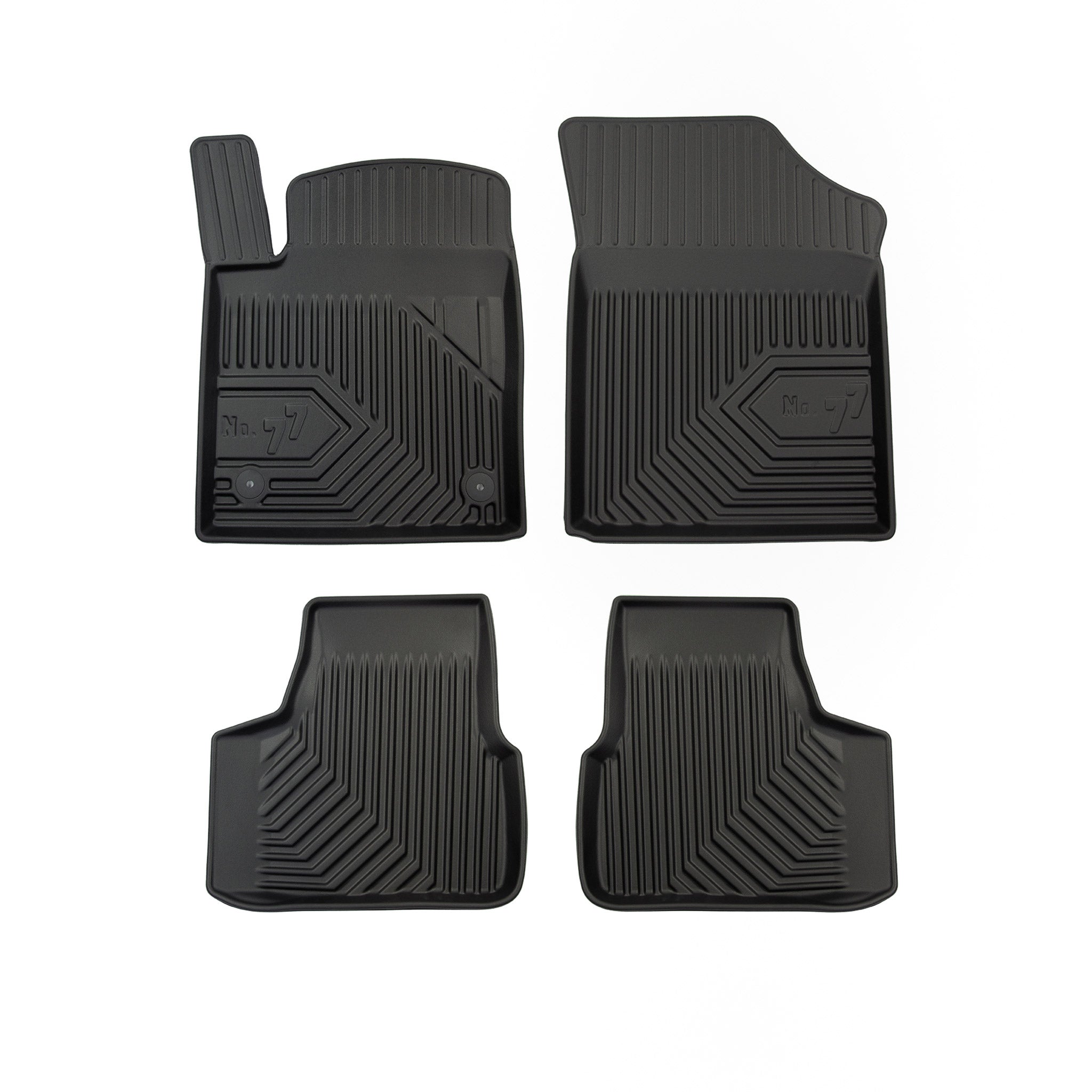 Tapis de Sol de Voiture No.77 pour Seat Mii 2011-2019 TPE Antidérapant Noir 4Pcs