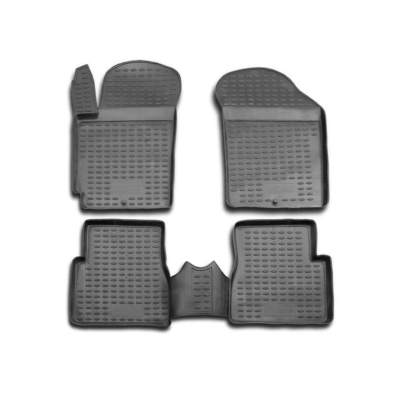 Tapis de sol pour Kia Picanto 2004-2011 en caoutchouc TPE 3D Noir 4Pcs