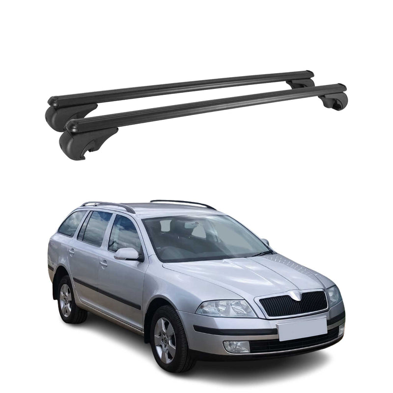 Barres de toit Transversales pour Skoda Octavia Break 2004-2012 Aluminium Noir