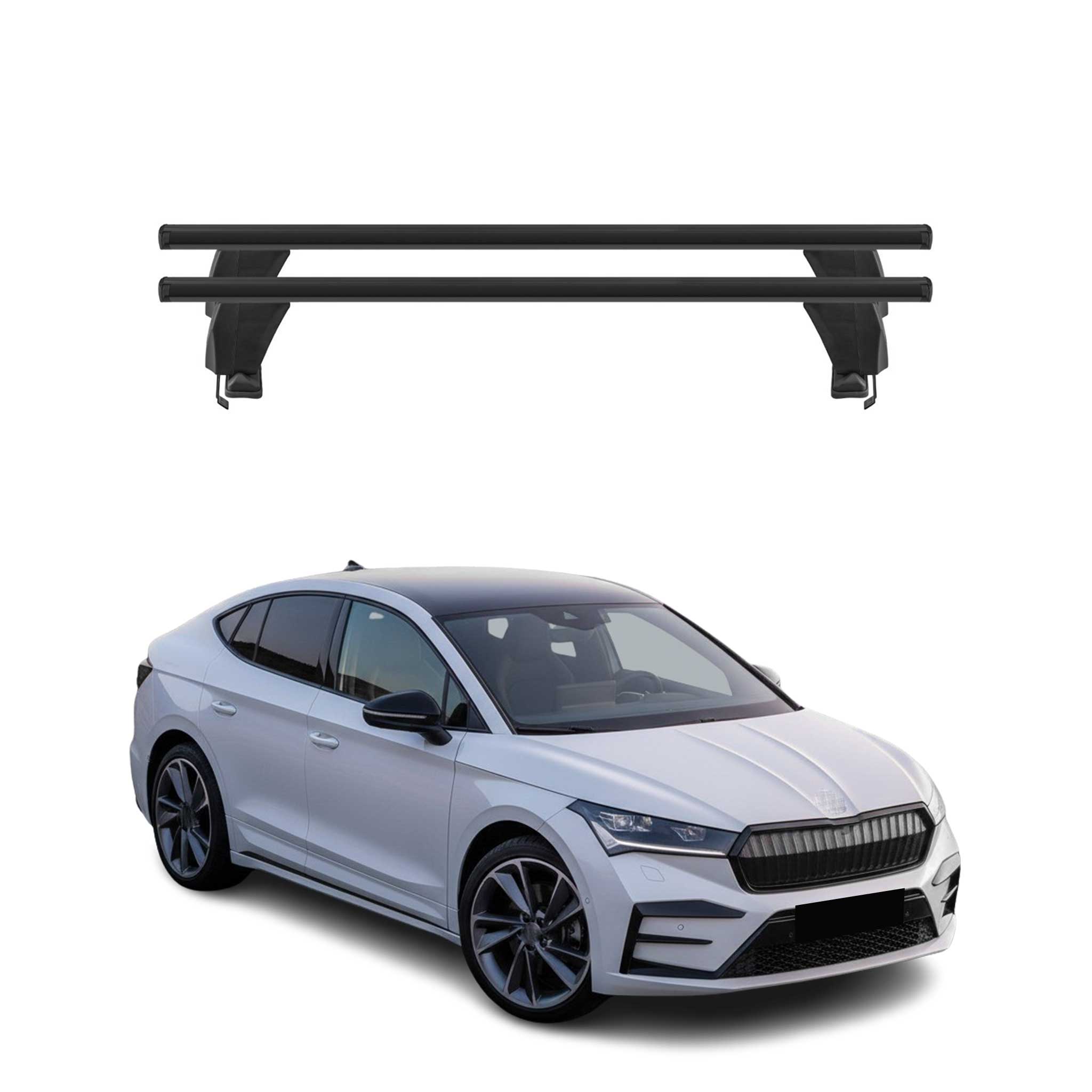 Menabo Barres de toit transversales pour Skoda Enyaq Coupè 2022-2026 Alu Noir 2x