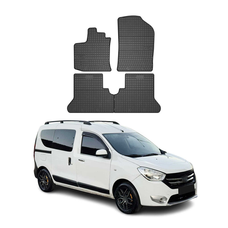 Tapis de Sol pour Dacia Dokker 2012-2021 Caoutchouc Noir