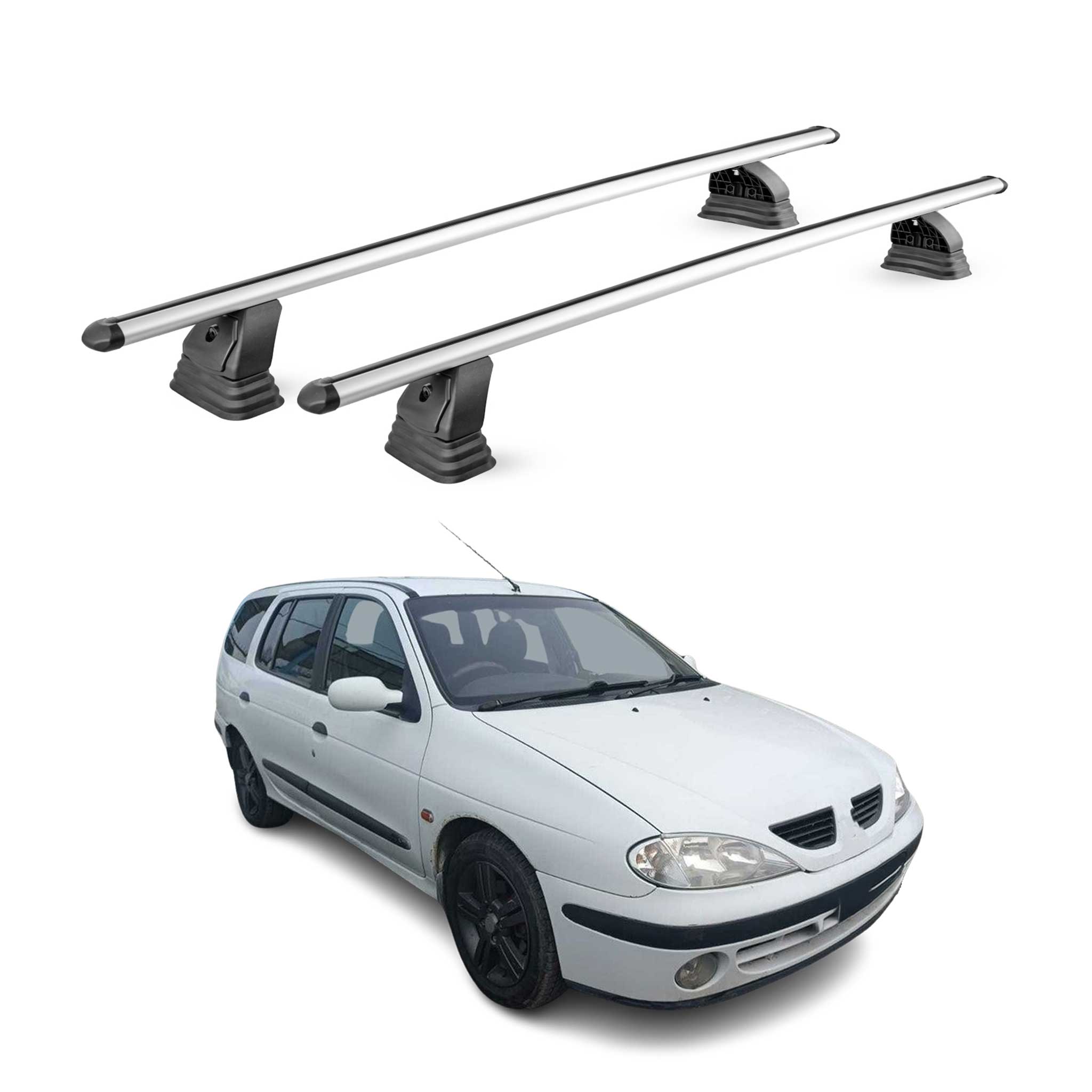 Barres de toit transversales Alu pour Renault Megane I Break 1996-2003 Gris 2Pcs