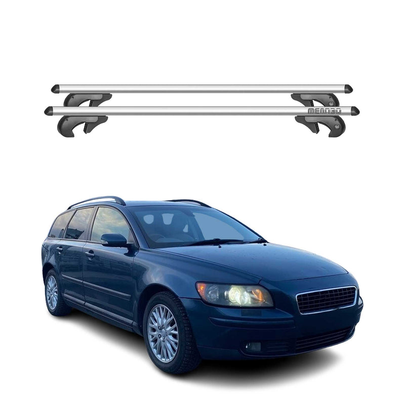 Barres de toit transversales pour Volvo V50 2004-2008 90kg Alu Gris 2x