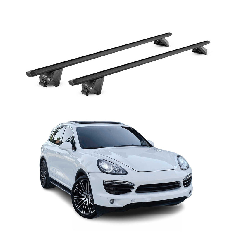 Barres de toit transversales pour Porsche Macan 95B 2015-2025 Alu Noir 2x ABE