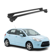 Barres de toit Transversales pour Citroen C3 II 2009-2016 TÜV Aluminium Noir 2x