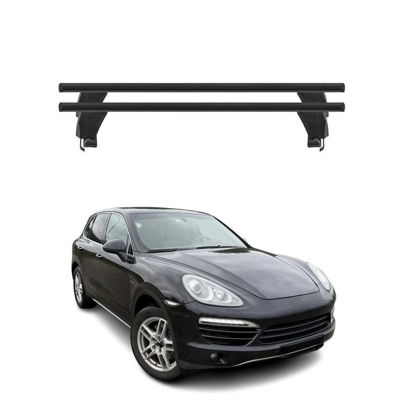 Menabo Barres de toit Transversales pour Porsche Cayenne 2011-2017 Alu Noir ABE