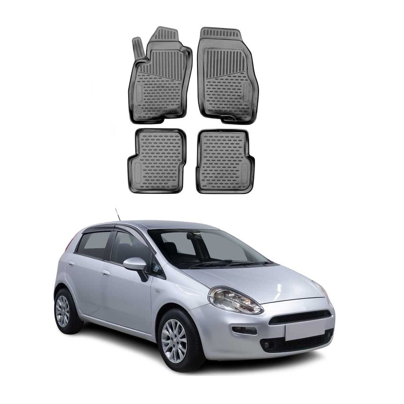 OMAC Tapis de sol pour Fiat Punto 199 2012-2018 en caoutchouc Noir