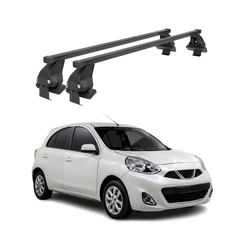 Barres Transversales Menabo pour Nissan Micra 2014-2020 Noir