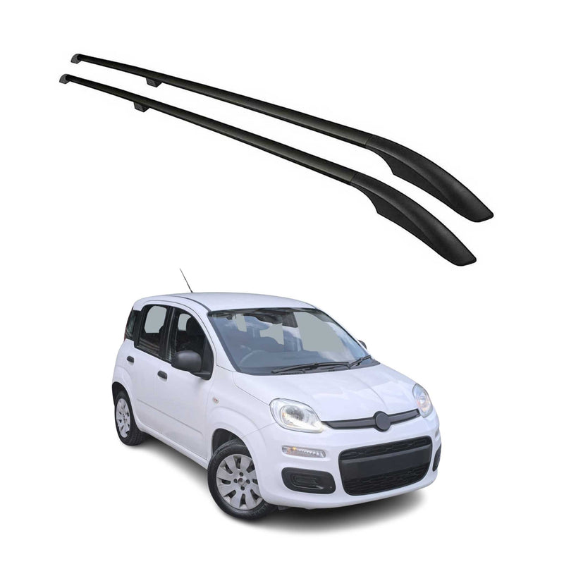 Barres de toit longitudinales pour Fiat Panda 2012-2025 Aluminium Noir