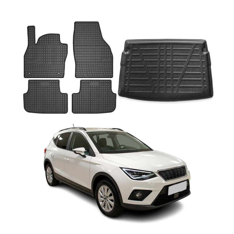 Kit Tapis de sol et coffre pour Seat Arona 2017-2024 TPE Noir