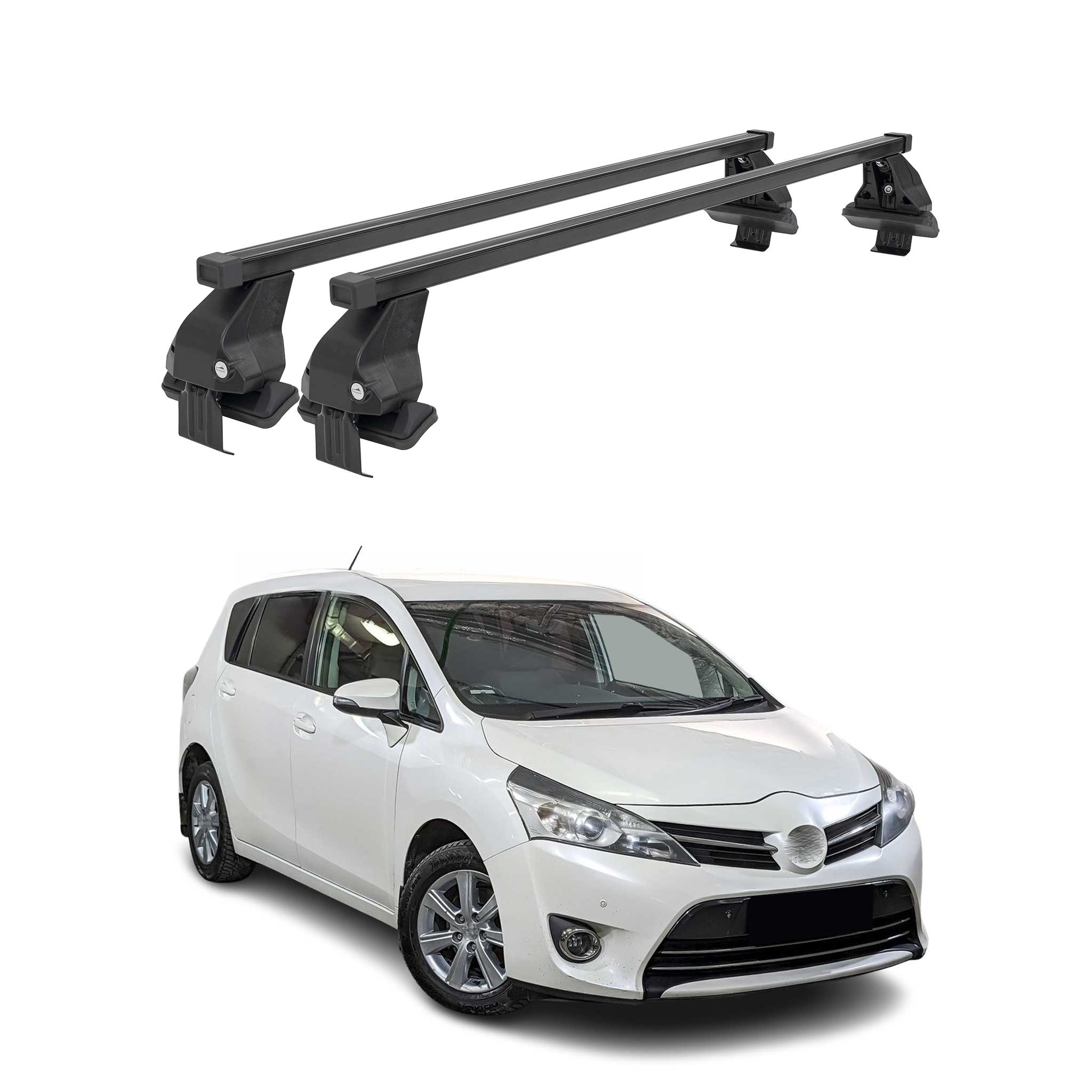 Barres Transversales Menabo pour Toyota Verso 2009-2018 Noir