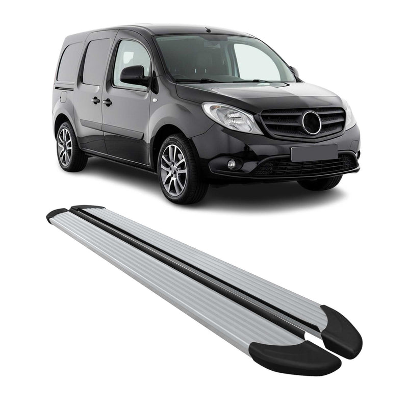 Marchepieds Latéraux pour Mercedes Citan 2012-2021 Aluminium Argent 2Pcs