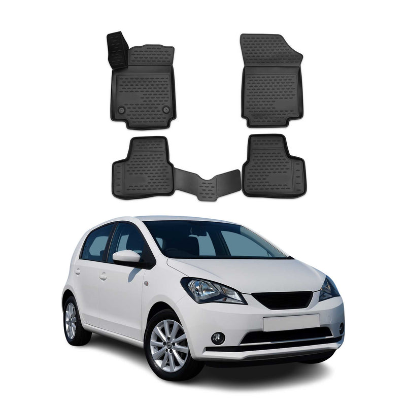Tapis de Sol pour Seat Mii 2011-2023 Caoutchouc TPE Noir