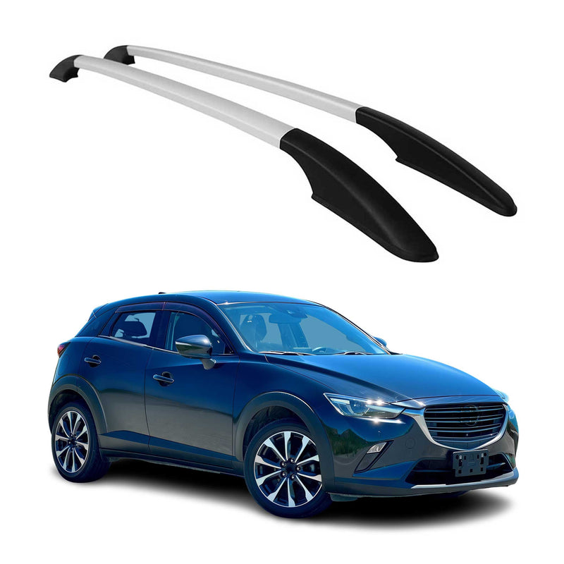 Barres de toit longitudinales pour Mazda CX-3 2015-2021 en Alu gris